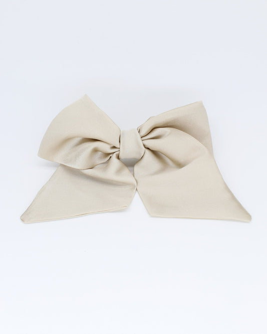 BEIGE SILK BOW