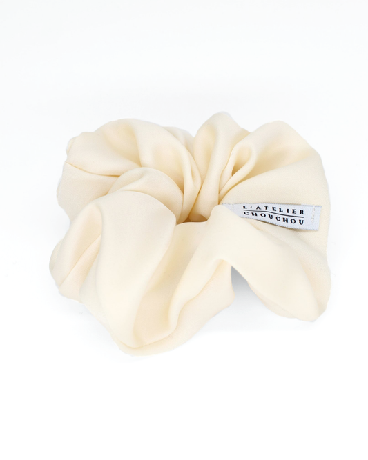 SILK SATIN CREAM SCRUNCHIE