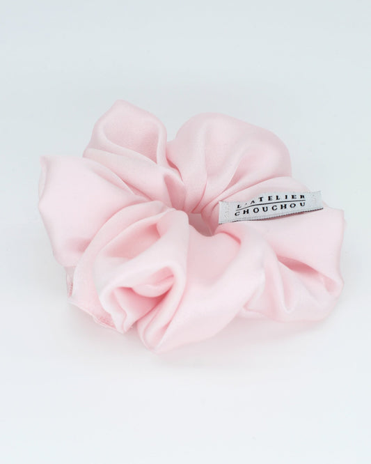 SILK SATIN PINK SCRUNCHIE