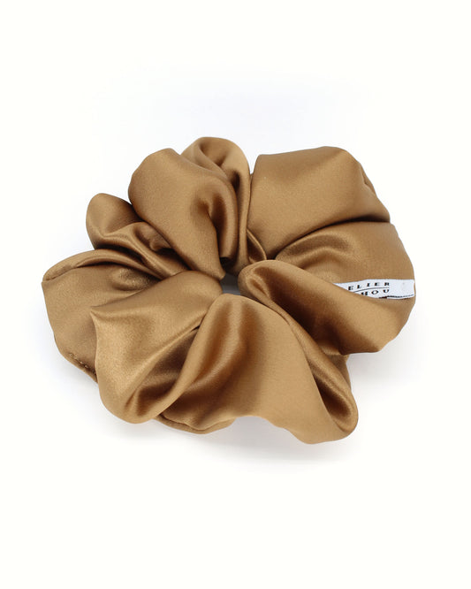 SILK SATIN CAMEL SCRUNCHIE